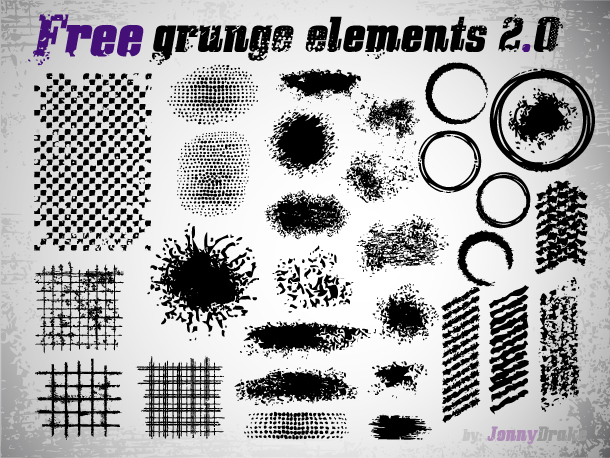 Grunge elementy, vzorky, textury, okraje zdarma ke stažení